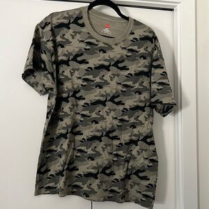Small Pixel Camo Graphic Patterned Hanes Cotton T Shirt Pattern Tee